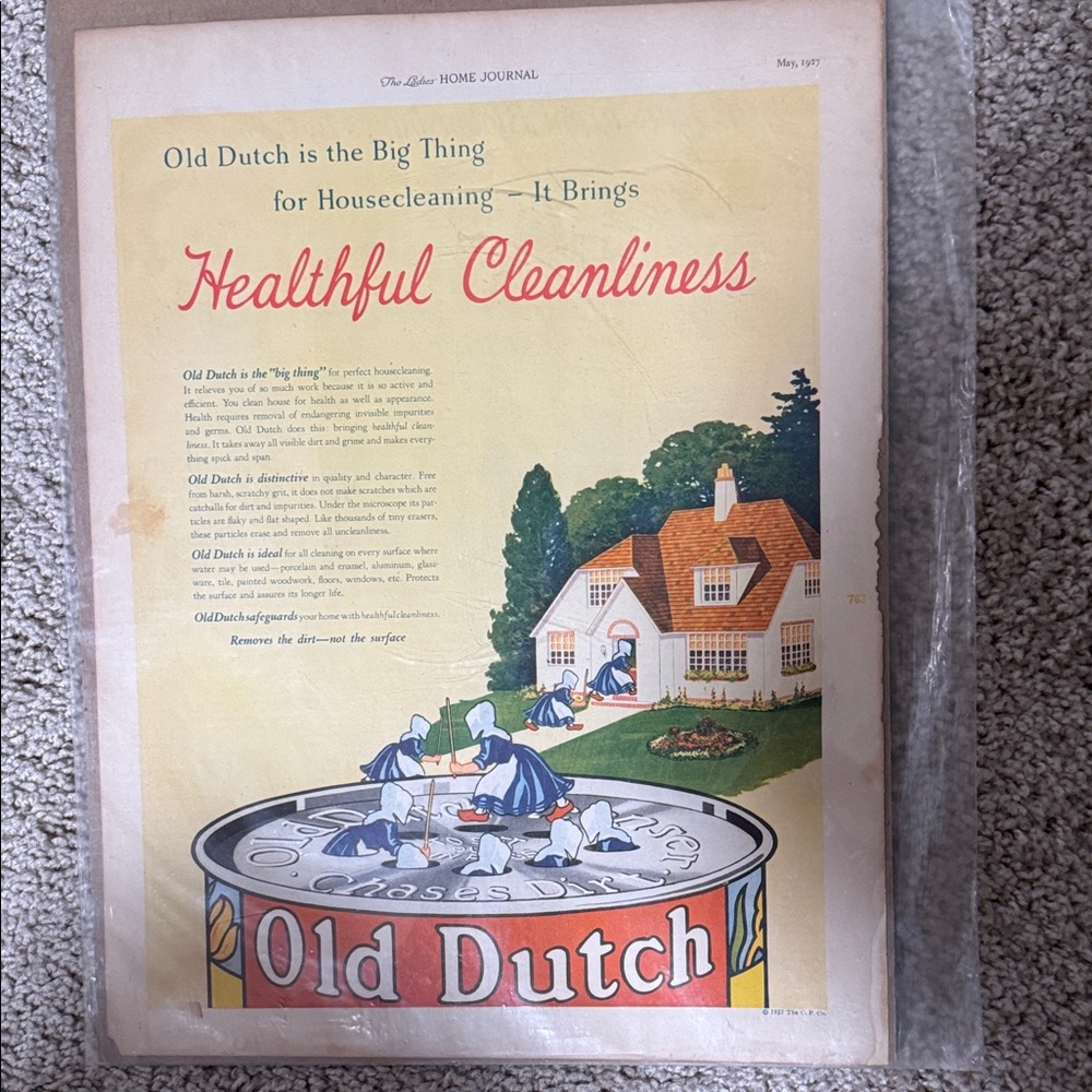 Vintage 1927 Old Dutch Advertisement